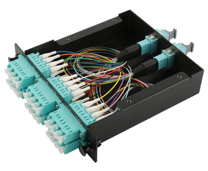 12 Kassett 12 Fibre OM4 Multimode MTP Til 12 LC Duplex Aqua